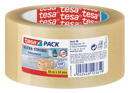 TESA Verpackungsband Ultra Strong 57176 50 mm x 66 m transparent