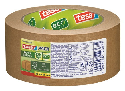 TESA Verpackungsband 57180 Papier 50 mm x 50 m braun