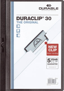 DURABLE Klemmmappe 2200 DURACLIP® A4 bis 30 Blatt Kunststoff 219 x 310 mm schwarz