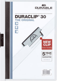 DURABLE Klemmmappe 2200 DURACLIP® A4 bis 30 Blatt Kunststoff 219 x 310 mm weiß