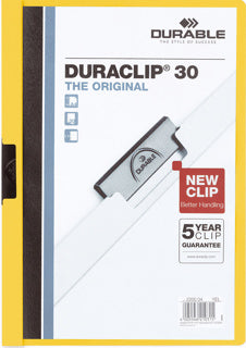 DURABLE Klemmmappe 2200 DURACLIP® A4 bis 30 Blatt Kunststoff 219 x 310 mm gelb