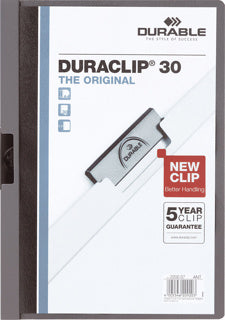 DURABLE Klemmmappe 2200 DURACLIP® A4 bis 30 Blatt Kunststoff 219 x 310 mm anthrazit