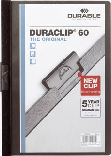 DURABLE Klemmmappe 2209 DURACLIP® A4 bis 60 Blatt Kunststoff 219 x 310 mm schwarz