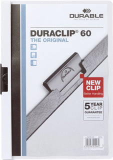 DURABLE Klemmmappe 2209 DURACLIP® A4 bis 60 Blatt Kunststoff 219 x 310 mm weiß