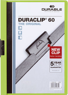 DURABLE Klemmmappe 2209 DURACLIP® A4 bis 60 Blatt Kunststoff 219 x 310 mm grün
