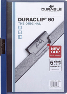 DURABLE Klemmmappe 2209 DURACLIP® A4 bis 60 Blatt Kunststoff 219 x 310 mm dunkelblau