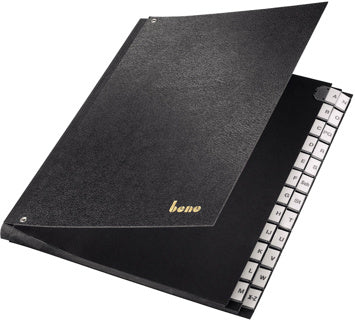 BENE Pultordner 75100 A4 24-teilig A - Z Hartpappe 290 g/m² schwarz