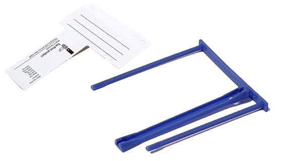 Aktenbinder E-Clip 100 Stück mit Beschriftungsschild blau