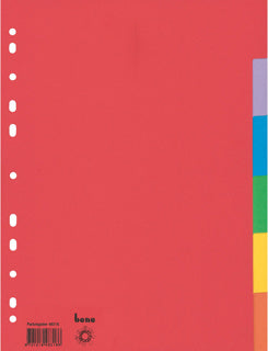 BENE Register 48318 A4 6-teilig blanko Recyclingkarton 180 g/m² mehrfarbig