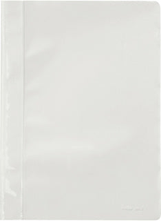 BENE Schnellhefter 281421 A4 mit transparentem Vorderdeckel PP 232 x 310 mm weiß