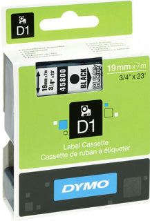 DYMO Schriftband 45800 D1 19 mm x 7 m schwarz auf transparent