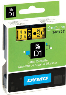 DYMO Schriftband 40918 D1 9 mm x 7 m schwarz auf gelb