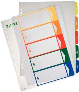 LEITZ Farbregister 1291 A4 1-5 aus Kunststoff bunt