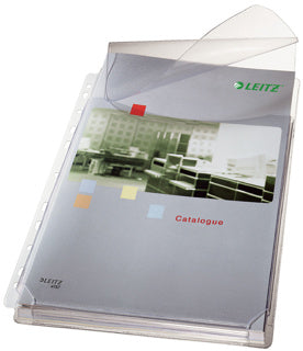 LEITZ Prospekthülle 4757 Maxi 5 Stück A4 mit Klappe PVC transparent