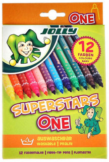 JOLLY Filzstifte Superstars 4445 dicke Spitze 12 Stück mehrere Farben