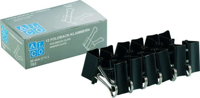 ALCO Foldbackklammer 783S 12 Stück 32 mm schwarz