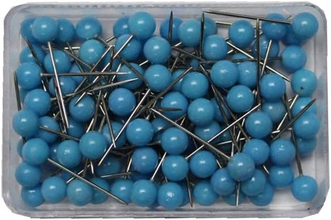 ALCO Landkartennadeln 614 100 Stück 5 x 16 mm hellblau