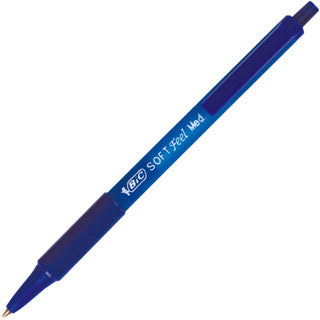 BIC Kugelschreiber Soft Feel Click Grip mit Druckmechanik 0.4 mm (M) blau