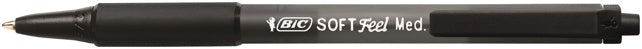 BIC Kugelschreiber Soft Feel Click Grip mit Druckmechanik 0.4 mm (M) schwarz
