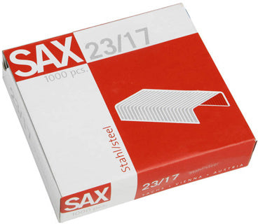 SAX Heftklammern 23/17 1.000 Stück Stahl silber