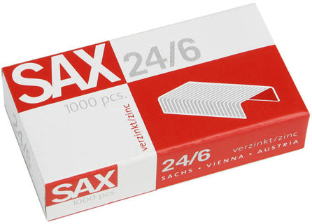 SAX Heftklammern 24/6 1.000 Stück verzinkt silber