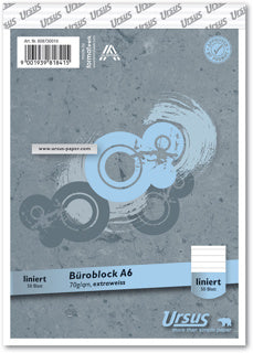 URSUS Block A6 liniert 8mm 70g/m² 50 Blatt