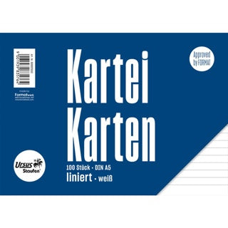 URSUS Karteikarten 100 Stück A5 liniertweiß