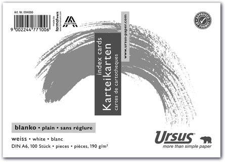 URSUS Karteikarten 100 Stück A6 glatt weiß