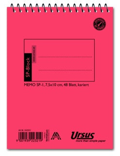 URSUS Spiralblock SP1 7.5 x 10 cm48 Blatt kariert