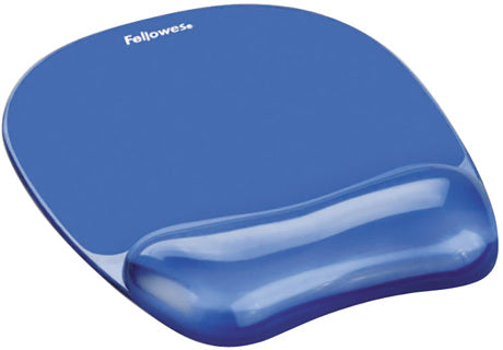FELLOWES Handgelenkauflage mit Mauspad Crystal Gel blau