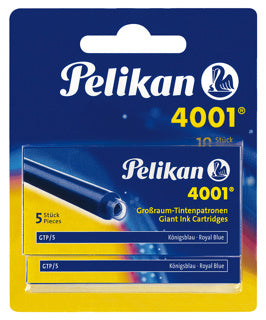 PELIKAN Großraum-Tintenpatrone 4001 GTP 2 x 5 Stück im Blister königsblau