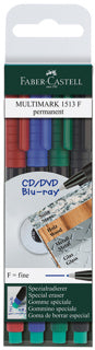 FABER-CASTELL Folienstift Multimark 0.6 mm permanent 4er Etui