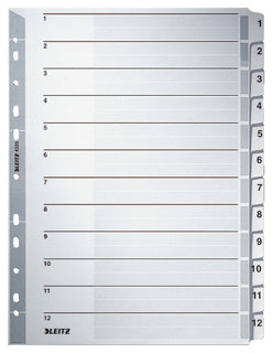 LEITZ Register 4325 A4 Karton 1-12 grau