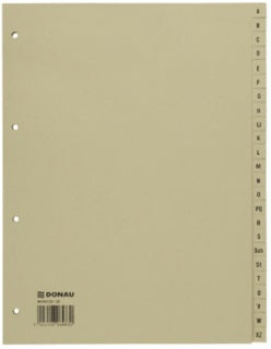 DONAU Register 8685030 A4 24-teilig A-Z Recyclingkarton 160 g/m² chamois