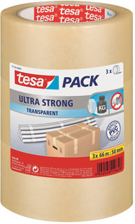 TESA Verpackungsband 51124 3 Stück 50 mm x 66 m transparent