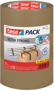 TESA Verpackungsband 51124 3 Stück 50 mm x 66 m braun