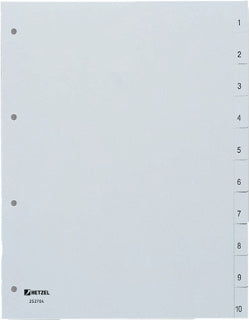 HETZEL Register 252704 A4 10-teilig 1-10 grau