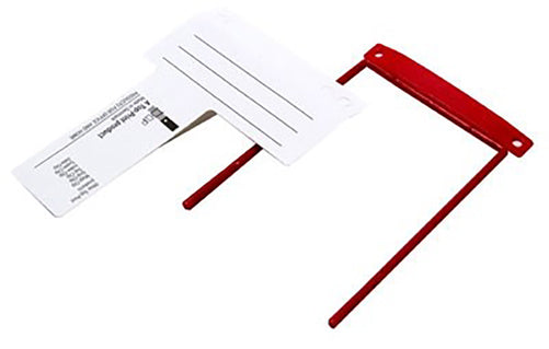 Aktenbinder D-Clip mit Beschriftungsschild rot