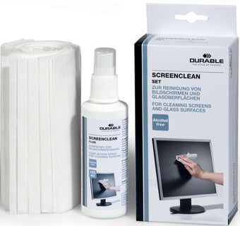 DURABLE Bildschirmreinigungsset 5707 SCREENCLEAN® inkl. Reinigungsspray 125 ml und 20 Vliestücher