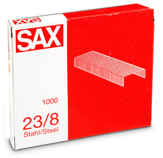 SAX Heftklammern 23/8 1000 Stück Stahl silber