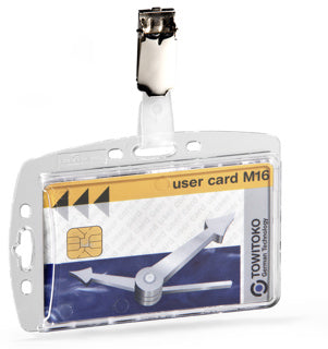 DURABLE Ausweishalter 8005 HARTBOX 25 Stück mit Clip für 1 Karte 54 x 87 mm transparent