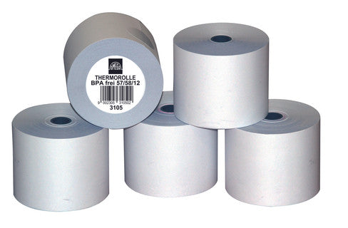 OMEGA Thermorollen 3105 5 Rollen 57/58/12 44 lfm 55 g/m² weiß
