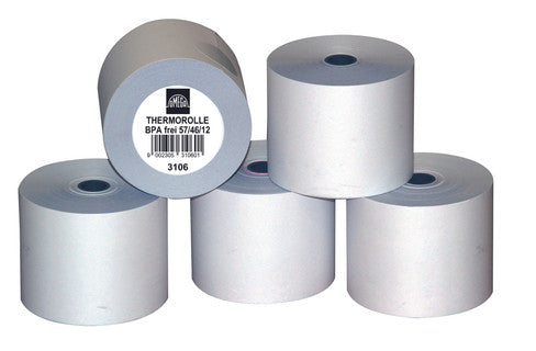 OMEGA Thermorollen 3106 5 Rollen 57/46/12 25 lfm 55 g/m² weiß