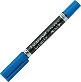 STAEDTLER Folienstift Lumocolor® Duo 348 F + M blau