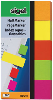 SIGEL Index HN650 50 x 20 mm 5 x 40 Blatt mehrere Farben