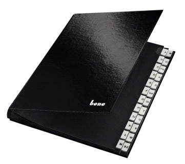 BENE Pultordner 85214 A4 24-teilig A - Z Karton 290 g/m² schwarz