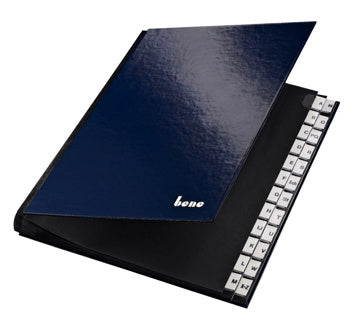 BENE Pultordner 85214 A4 24-teilig A - Z Karton 290 g/m² dunkelblau
