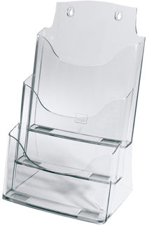 SIGEL Tisch-Prospekthalter LH130 A4 3 Fächer Acryl transparent