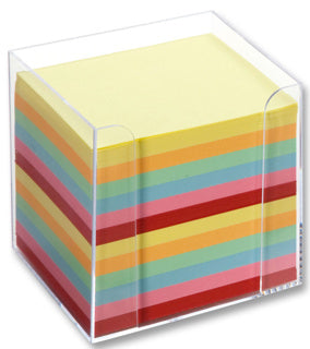 FOLIA Zettelbox 9902 9.5 x 9.5 x 9.5 cm befüllt 700 Zettel bunt