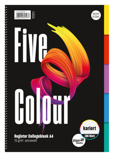 URSUS Collegeblock Five Colour A4 100 Blatt kariert
